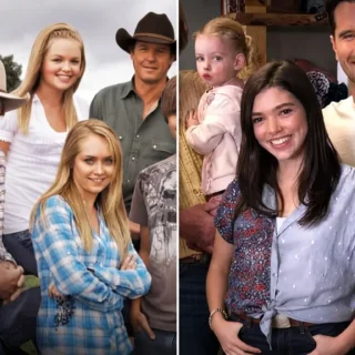Heartland cast members in early and later seasons shown side by side