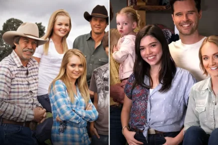 Heartland cast members in early and later seasons shown side by side