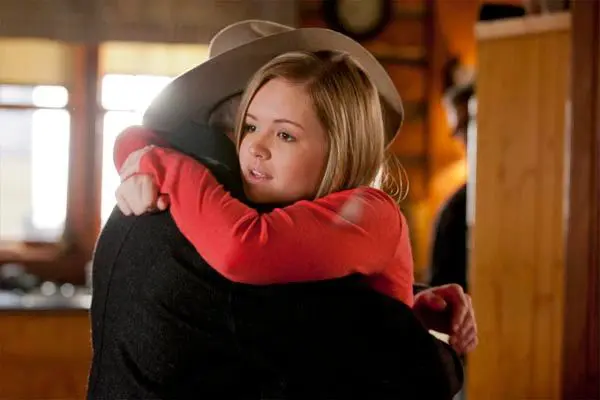 Mallory's tearful goodbye hug with Jack.