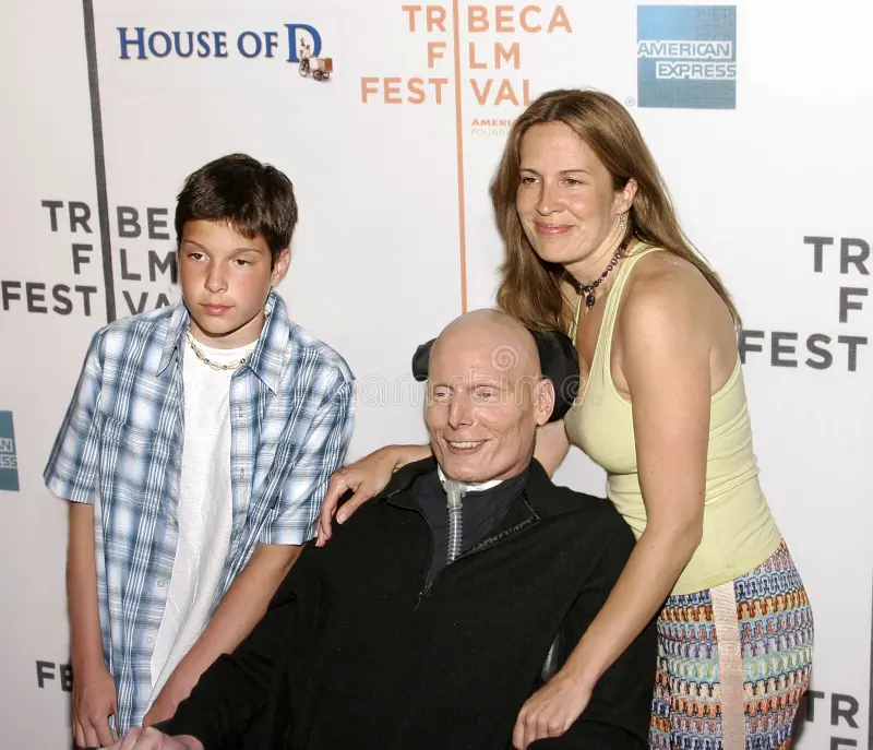 Christopher Reeve in His Wheelchair with Dana by His Side