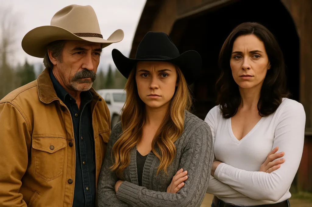 Amy, Jack, and Lou at the Heartland ranch, united as a family and protecting the farm.
