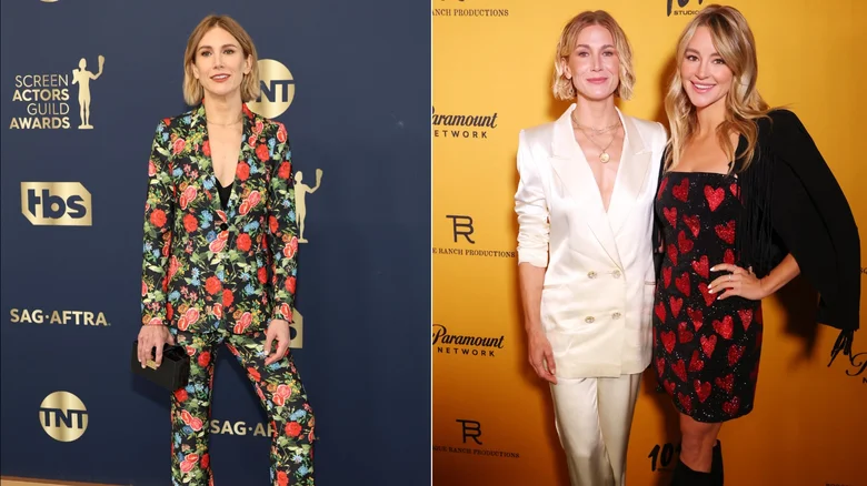 Jen Landon 2022 SAG Awards floral pantsuit